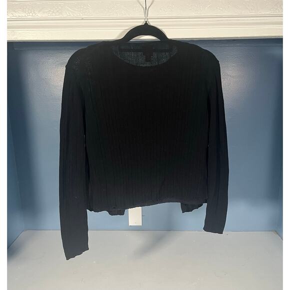 Eileen Fisher 100% Cotton Knit Cardigan Tank Set Black Size Medium - Picture 5 of 11